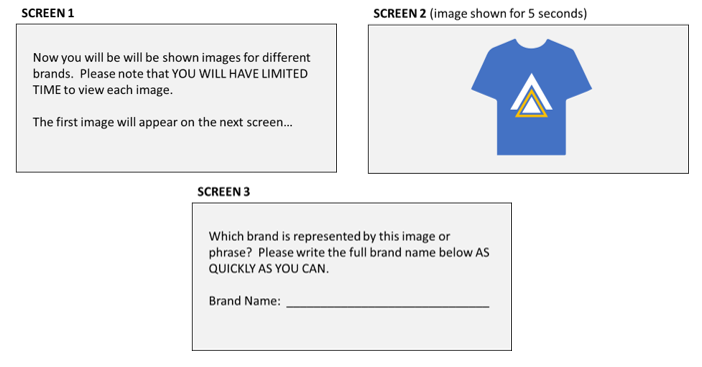 An example of what respondents see in an online survey when viewing the test assets. 